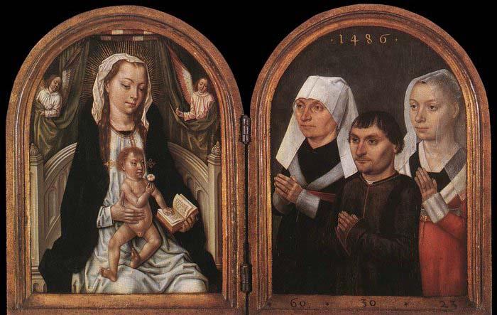 Master of the Saint Ursula Legend Diptych with the Virgin and Child and Three Donors oil painting image